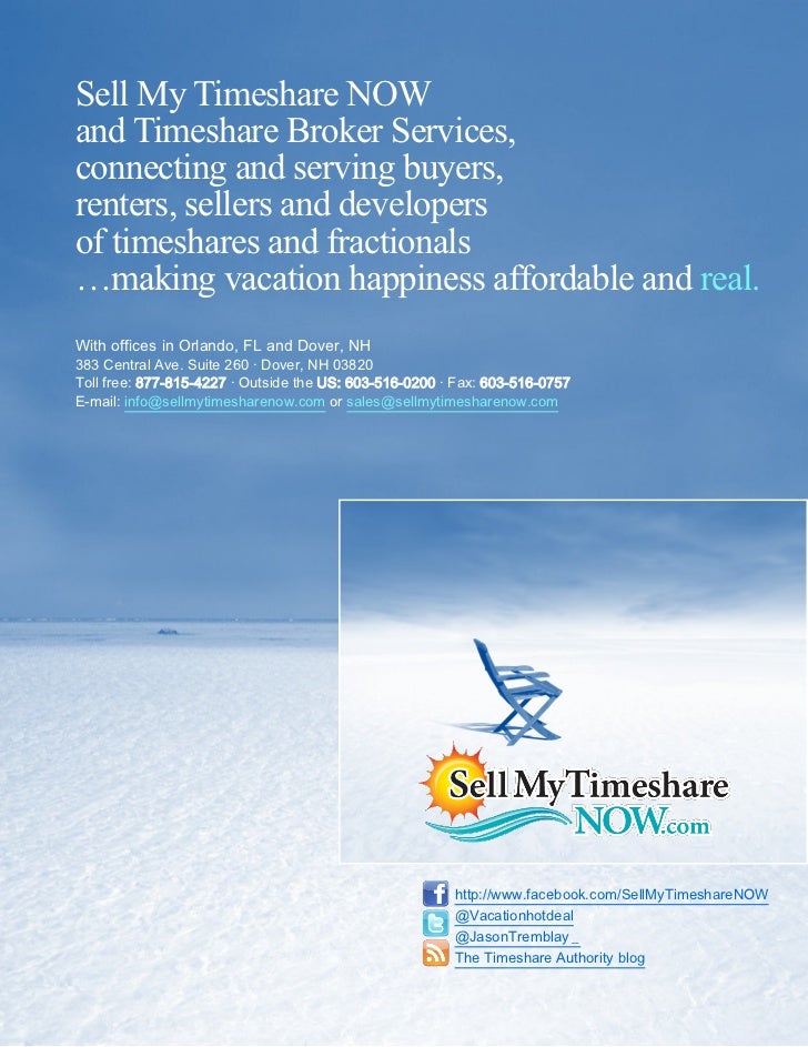 Sell My Timeshare NOW HOT Timeshare Resales 2011