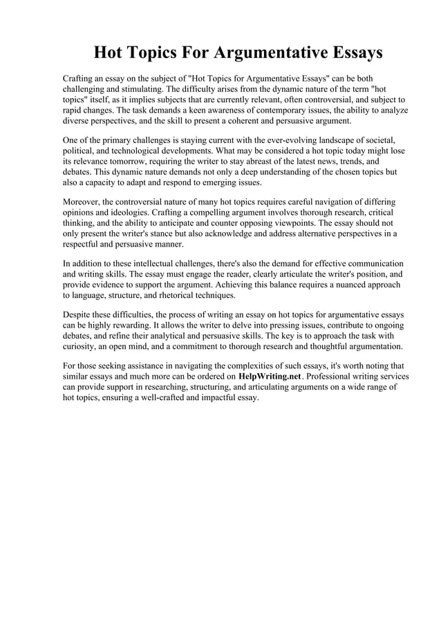 Hot Topics For Argumentative Essays PDF hot-topics-for-argumentative-essays-pdf