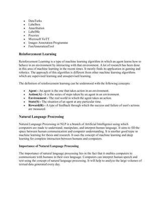 Hot Topics in Machine Learning for Research and Thesis | PDF