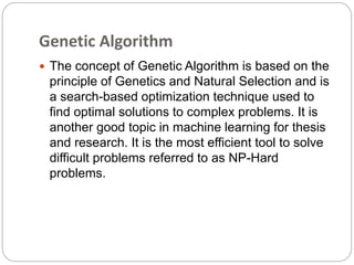 Hot Topics in Machine Learning For Research and thesis | PPTX