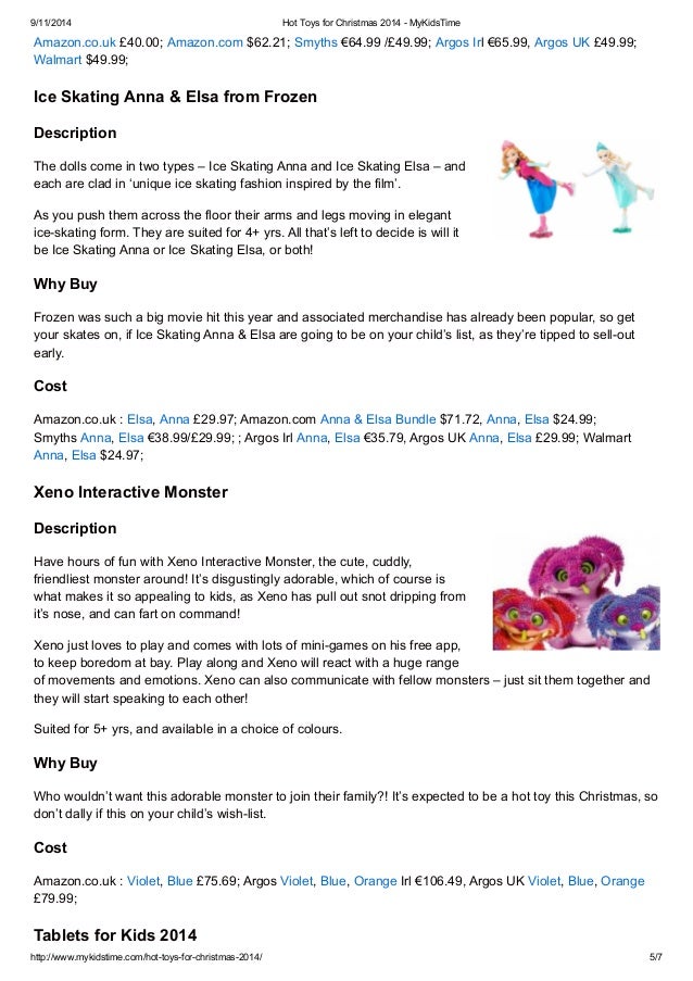 Hot toys for christmas 2014 Mykidstime