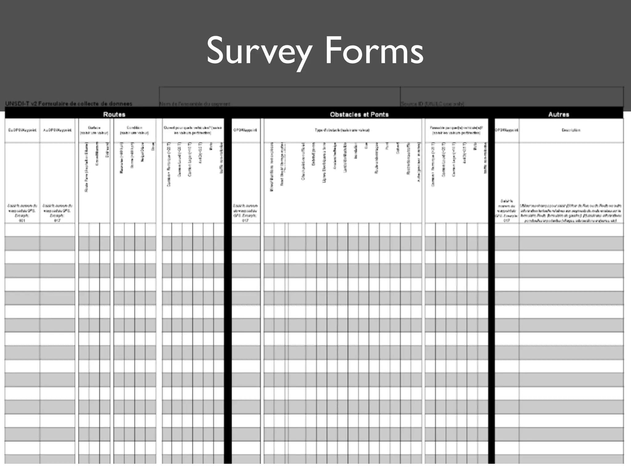 Survey Forms
 