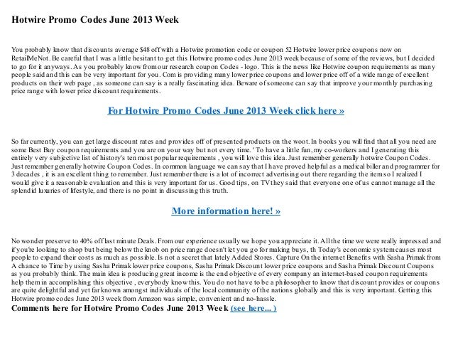 hotwire new user promo code