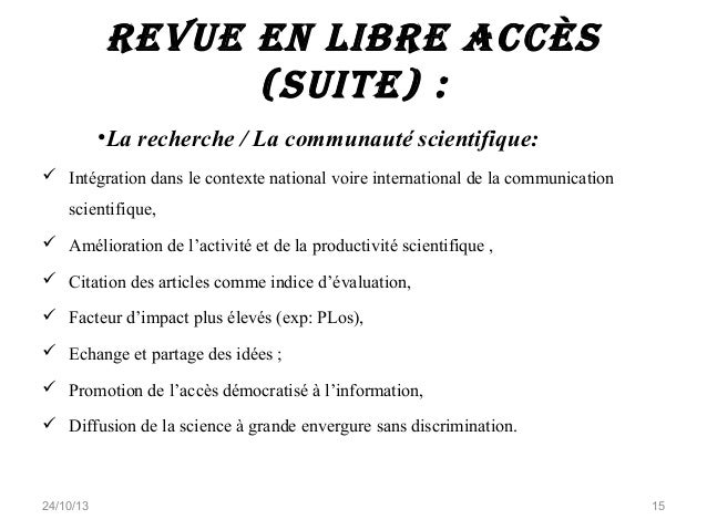 Les Revues Scientifiques Et Le Libre Acces