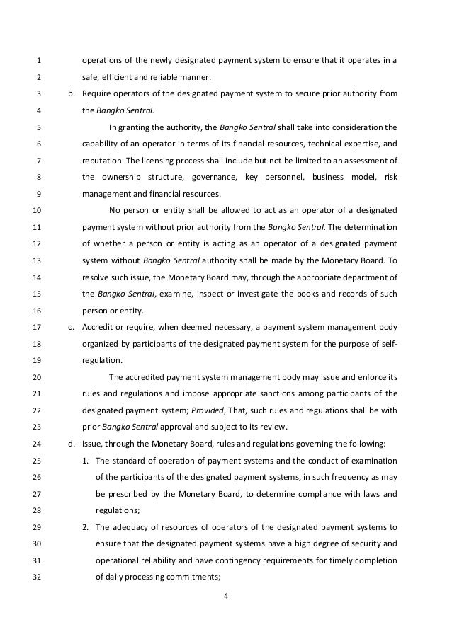 Draft Payment Systems Bill