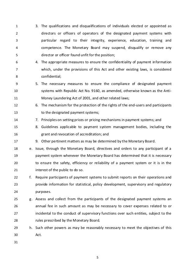 Draft Payment Systems Bill