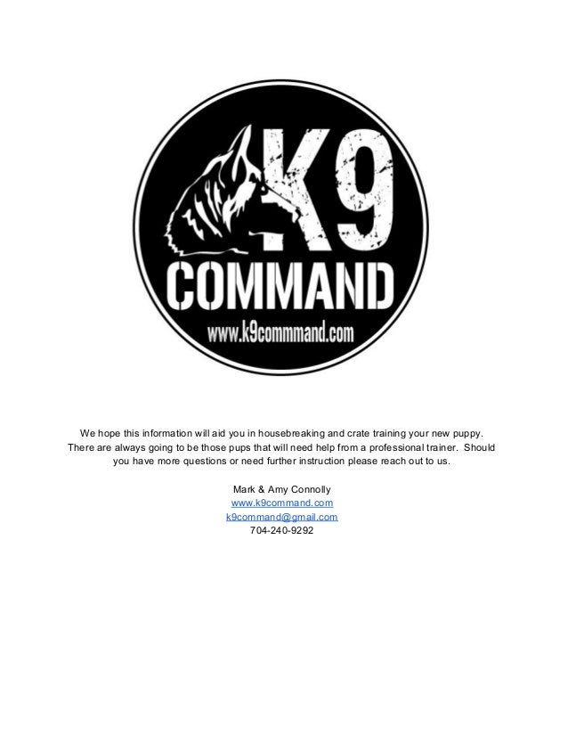 Housebreaking And Crate Training