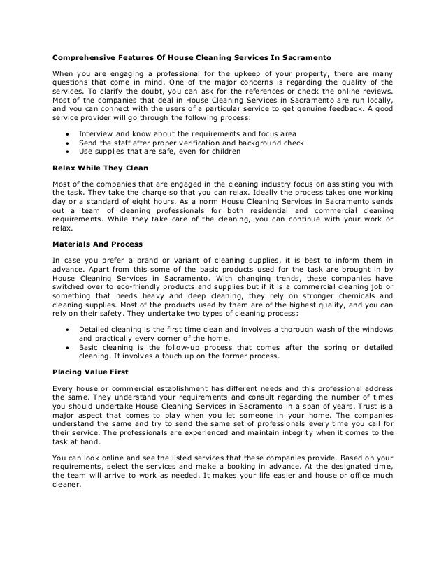 House Cleaning Services Sacramento