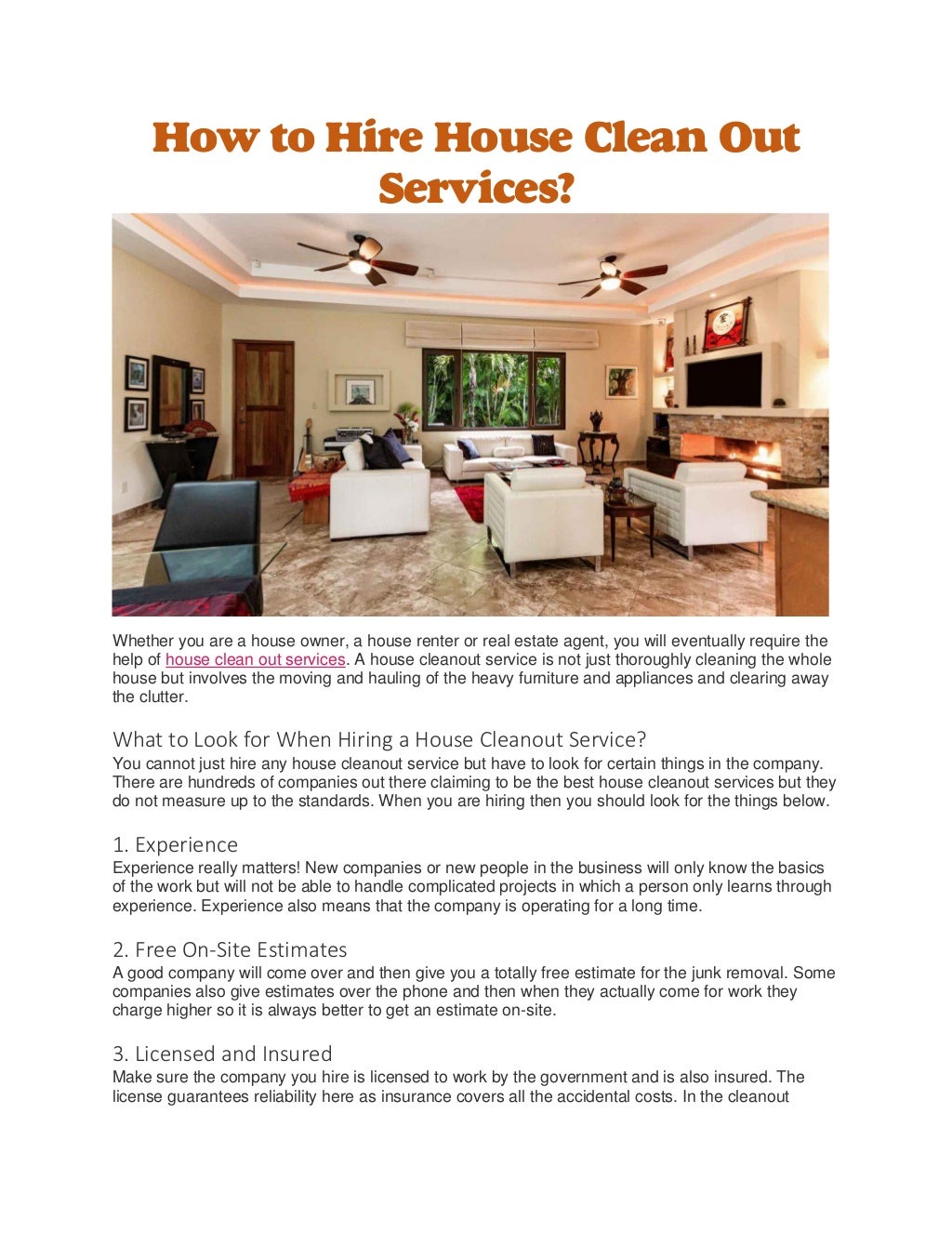 House clean out services