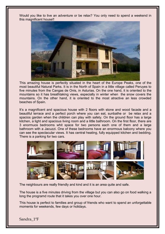 House Descriptions Int1 e F g