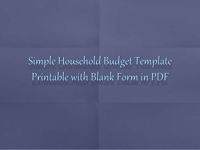 Simple Budget Template Pdf