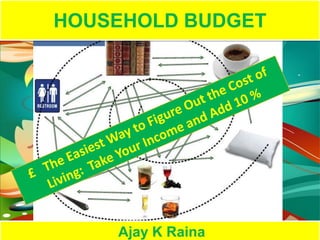 HOUSEHOLD BUDGET
Ajay K Raina
 