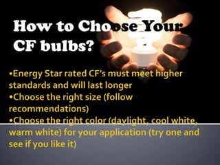 How to Choose Your
CF bulbs?

 