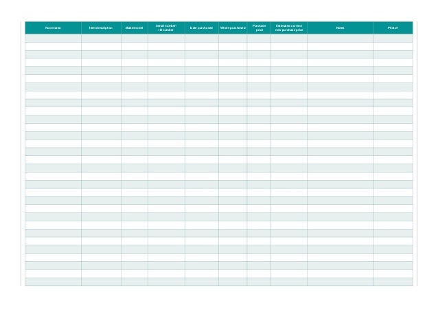 house hold inventory