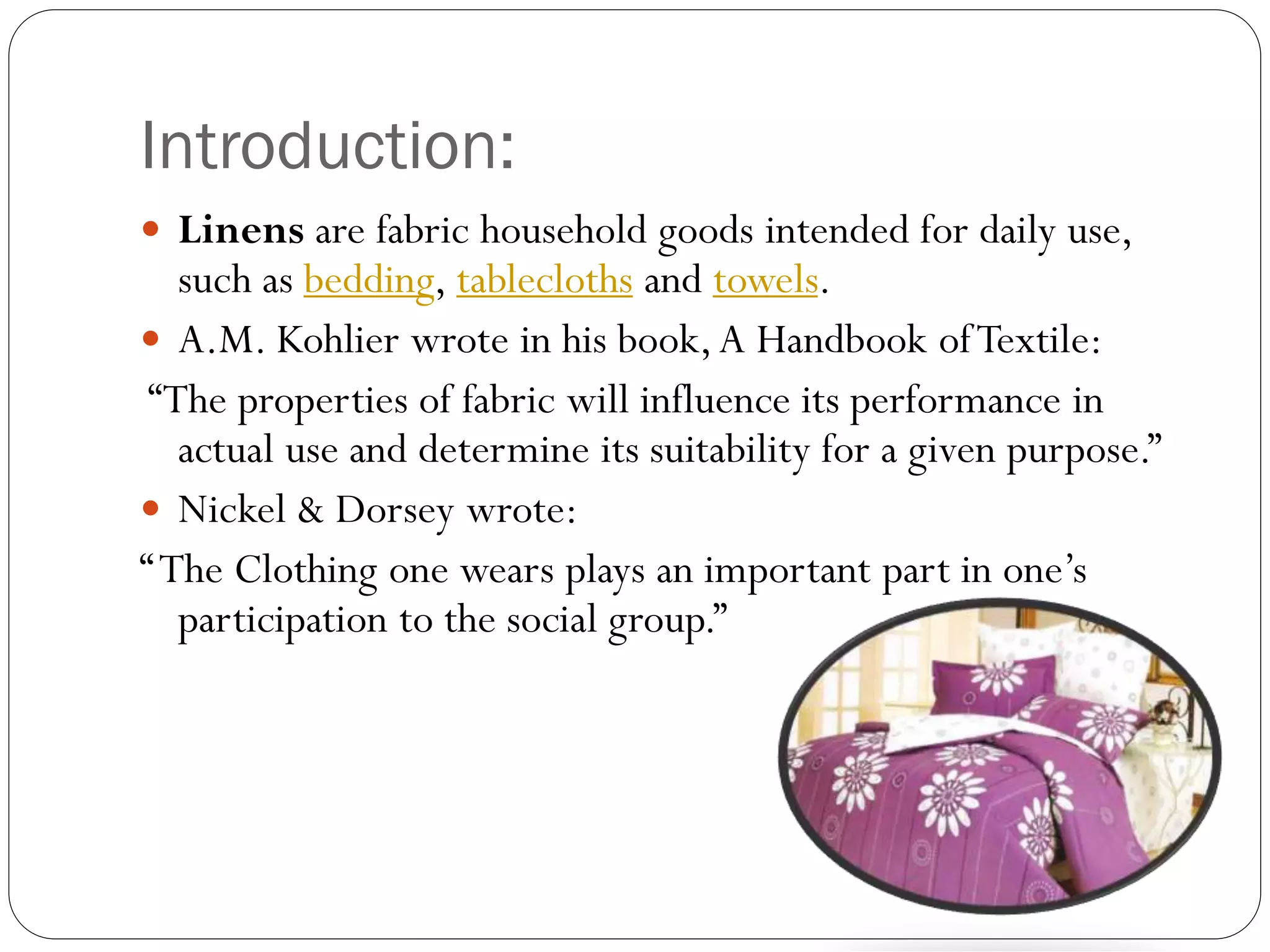 Household linen PPT