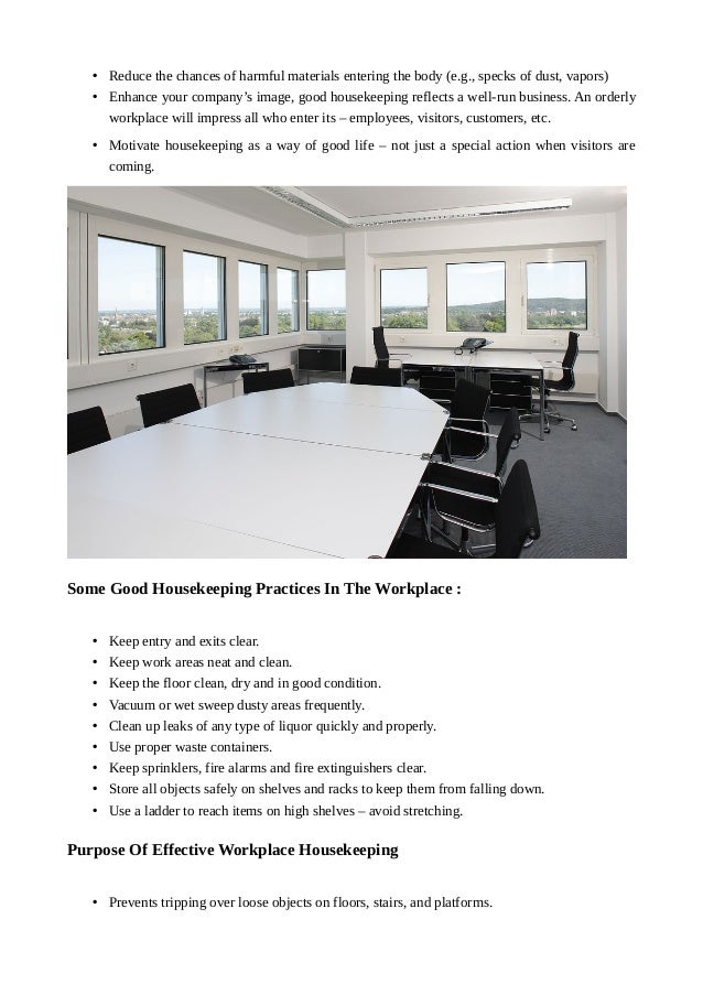 Benefits Of Good Housekeeping In The workplace
