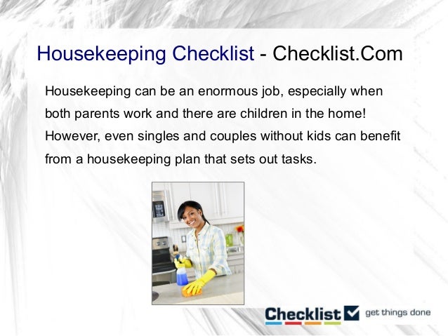housekeeping check list
