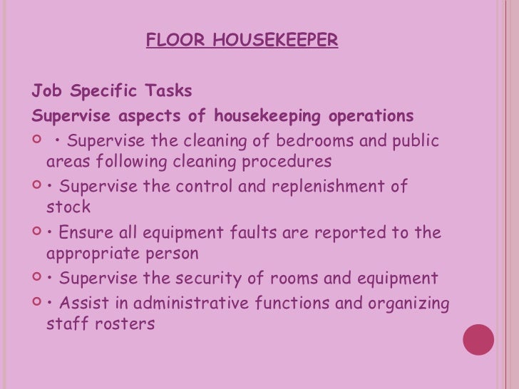 Housekeeping department