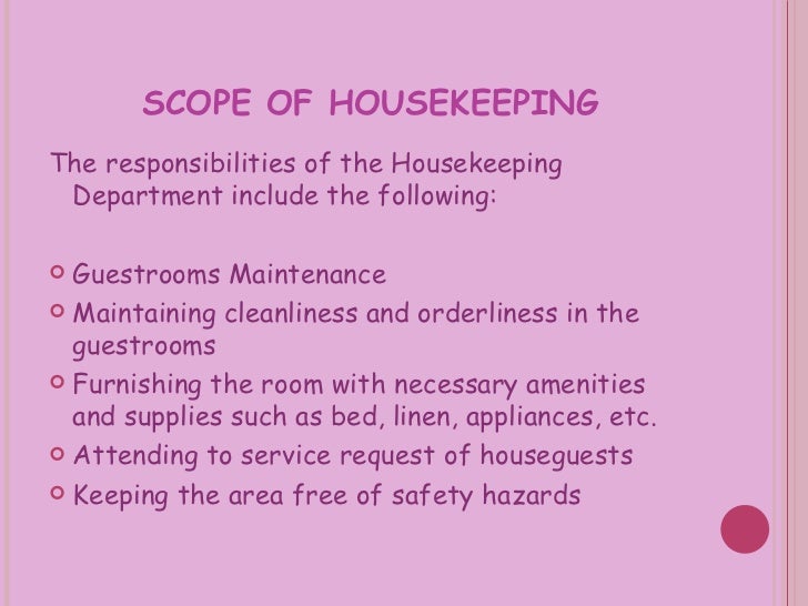Housekeeping department
