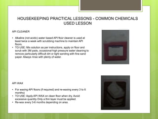 Cruise ship housekeeping chemicals knowledge | PPTX
