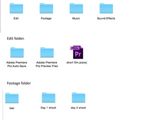 Edit folder.
Footage folder
 