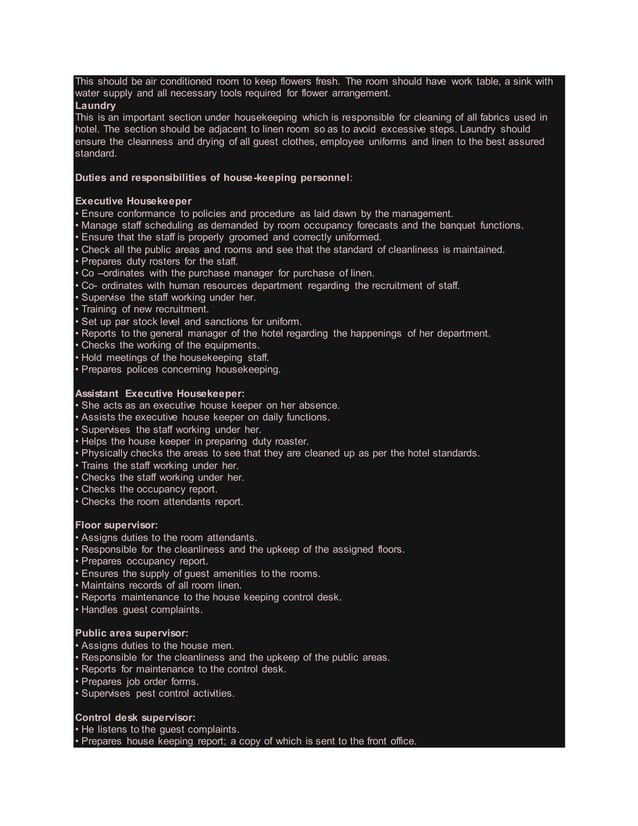 House keeping notes PDF