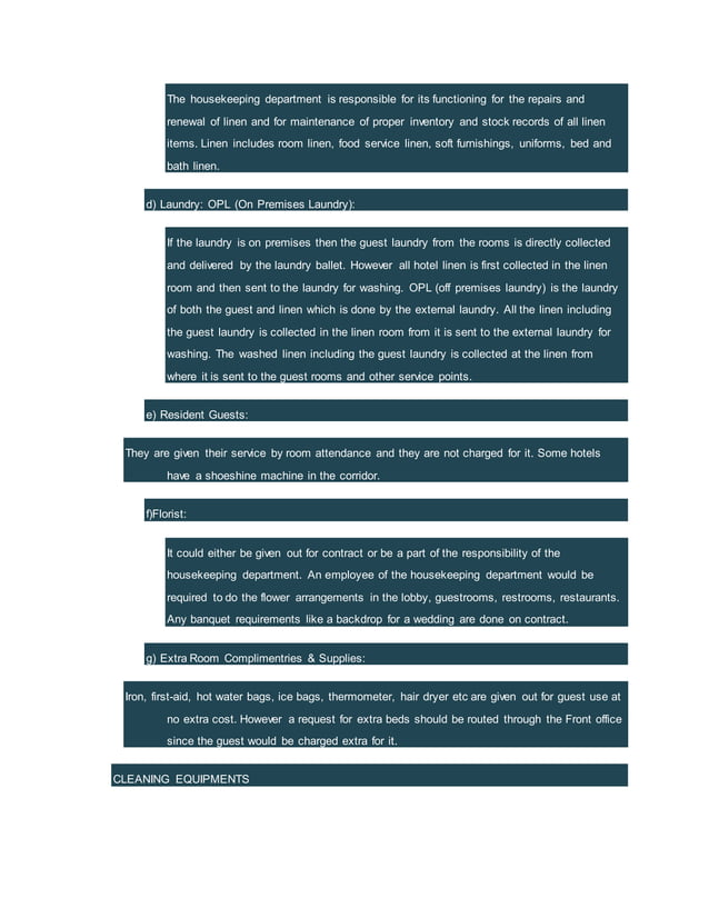 House keeping notes PDF