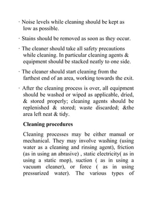 House Keeping Notes housekeeping notes for hotel management graduates | DOC