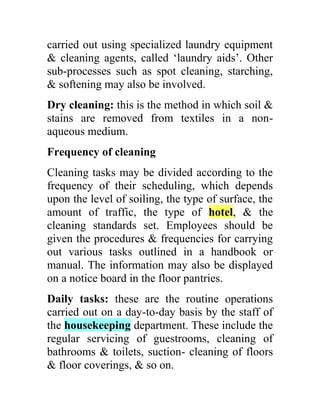 House Keeping Notes housekeeping notes for hotel management graduates | DOC