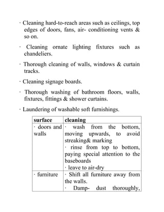 House Keeping Notes housekeeping notes for hotel management graduates | DOC