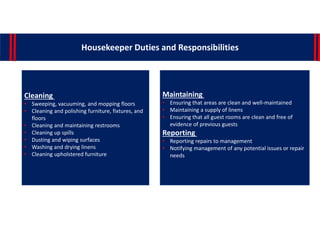 HOUSEKEEPING GUIDE 101 DUTIES BENEFITS AND MORE visual data 3