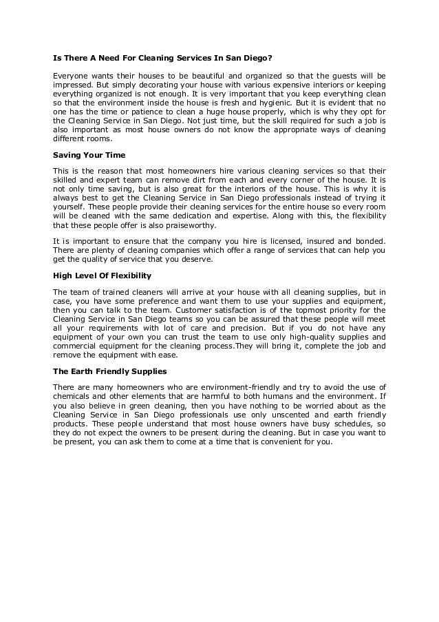 House Cleaning Services San Diego