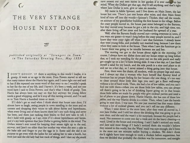 The very strange house next door | PPT | Free Download