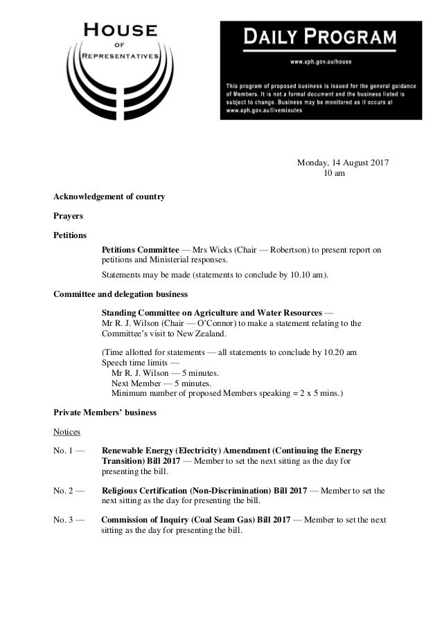 daily program