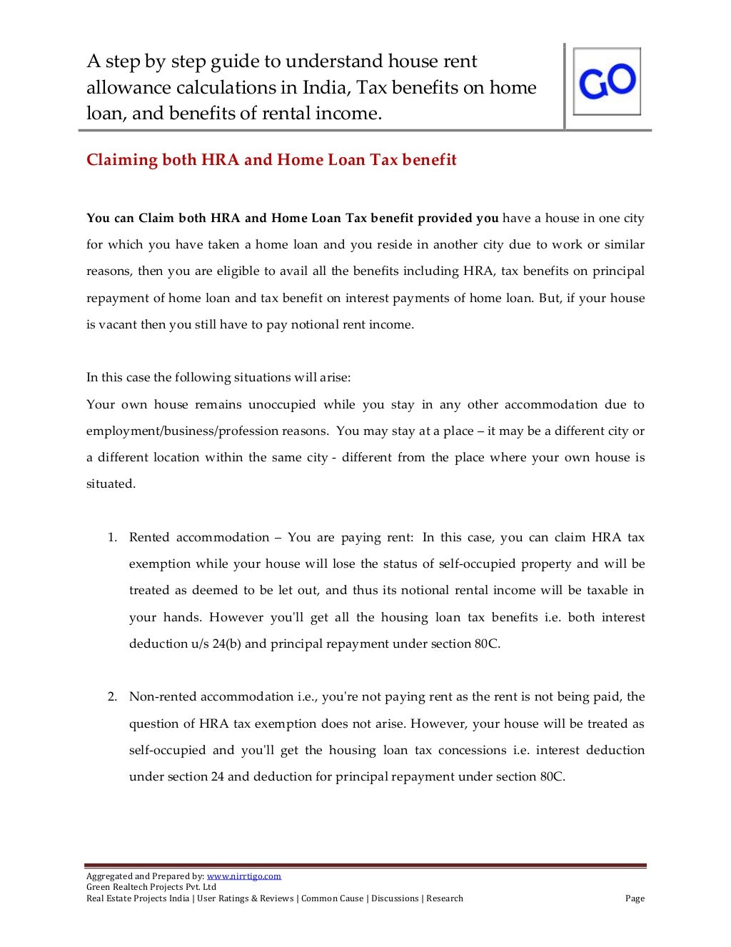 House rent allowance calculations and how to calculate tax benefits o…