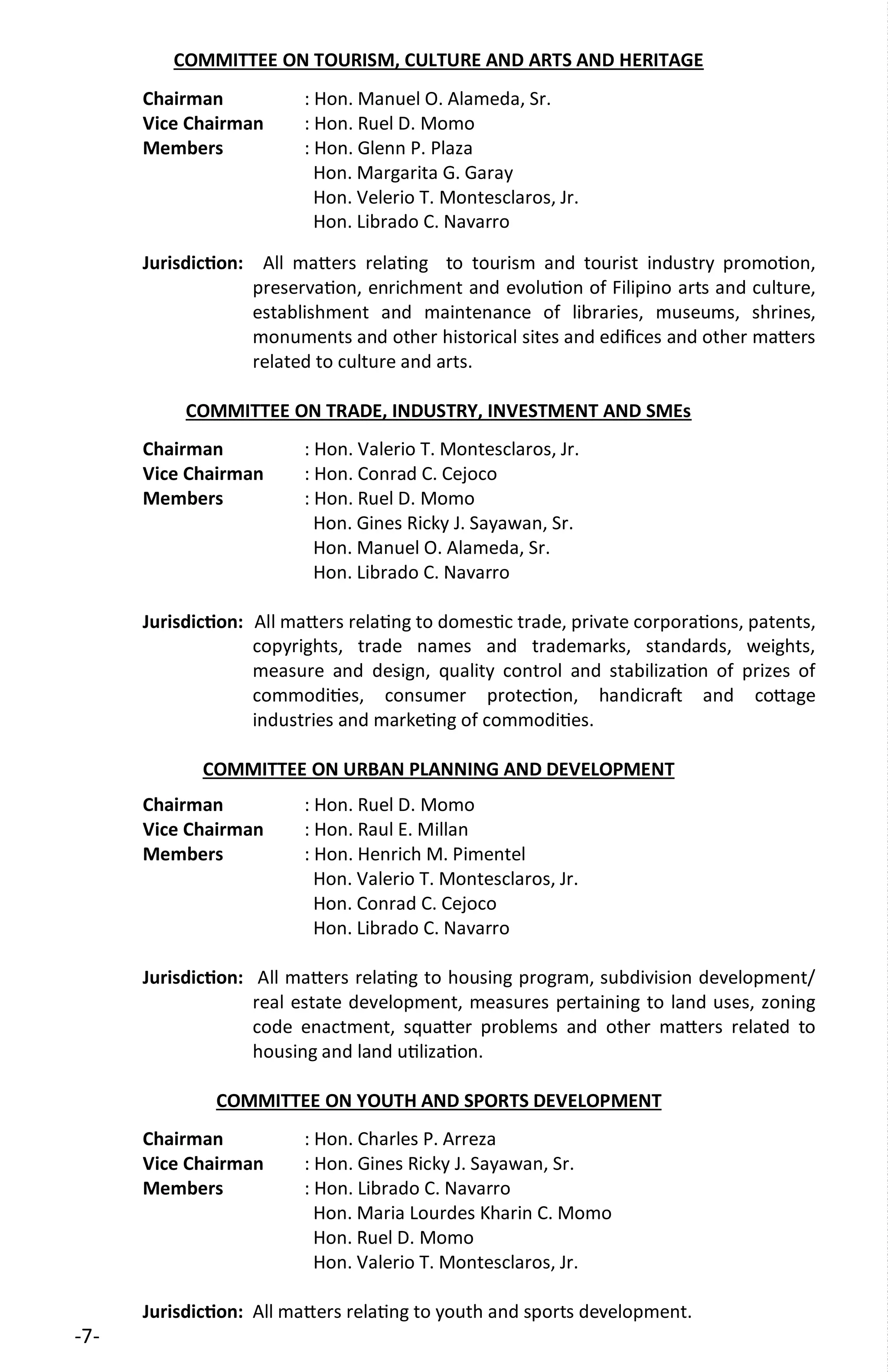 19th Sangguniang Panlalawigan House Rules of Procedures and Committee ...