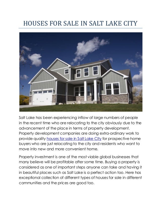Houses for sale in salt lake city