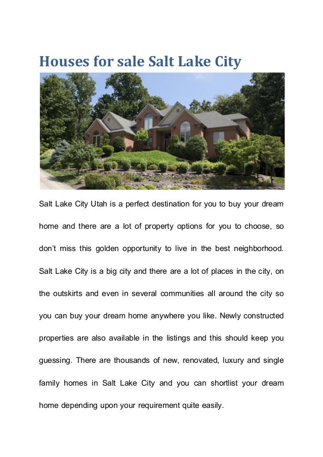 Houses for sale salt lake city
