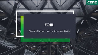 FOIR
Fixed Obligation to Income Ratio
 