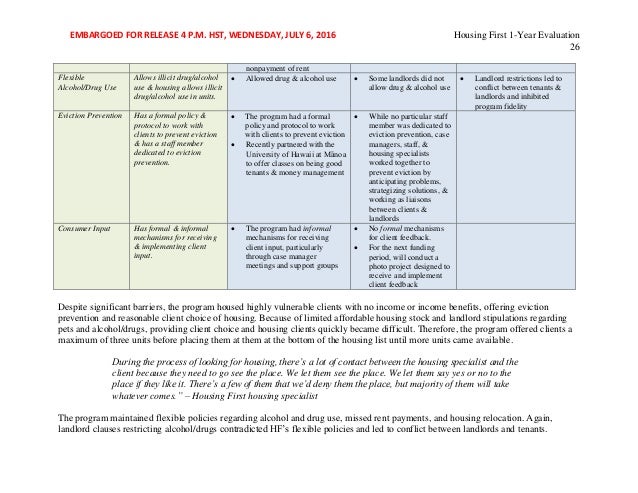 housing first evaluation report