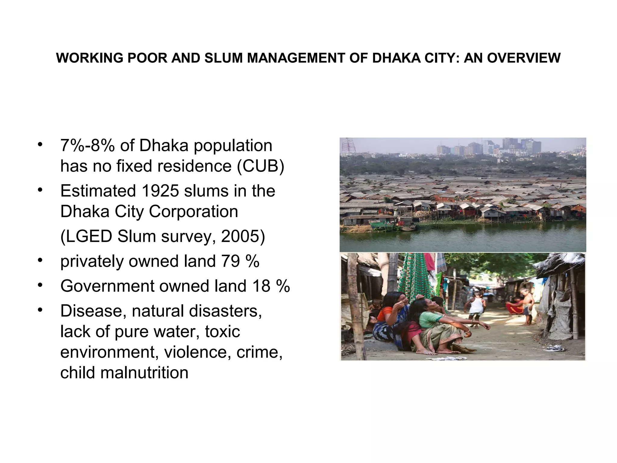 Housing for the working poor and homeless people in Dhaka City : E ...