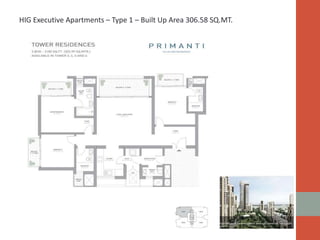 HIG Executive Apartments – Type 1 – Built Up Area 306.58 SQ.MT.
 