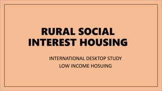 Architecture design housing ppt