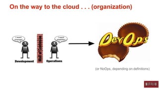 On the way to the cloud . . . (organization)




                              (or NoOps, depending on definitions)
 