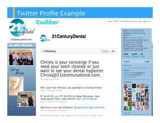 Twitter Proﬁle Example




    Insert 21CD screen shot
 