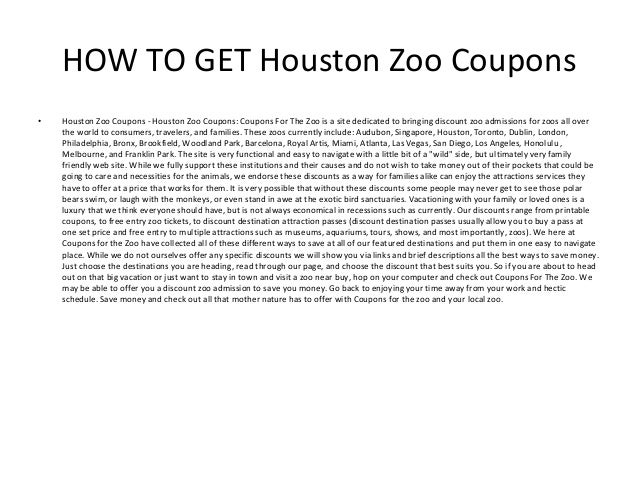 Houston Zoo Coupons
