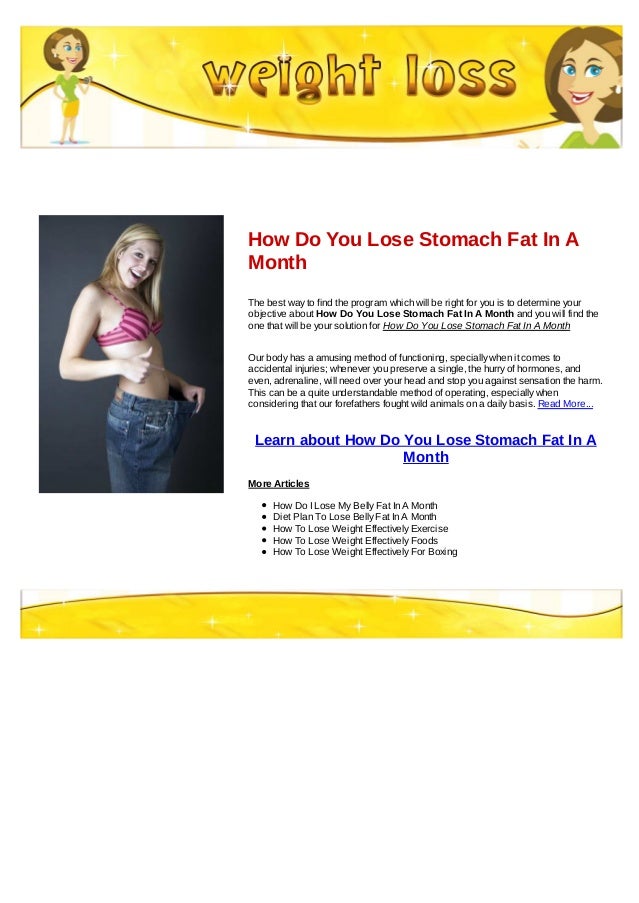 How do you lose stomach fat in a month