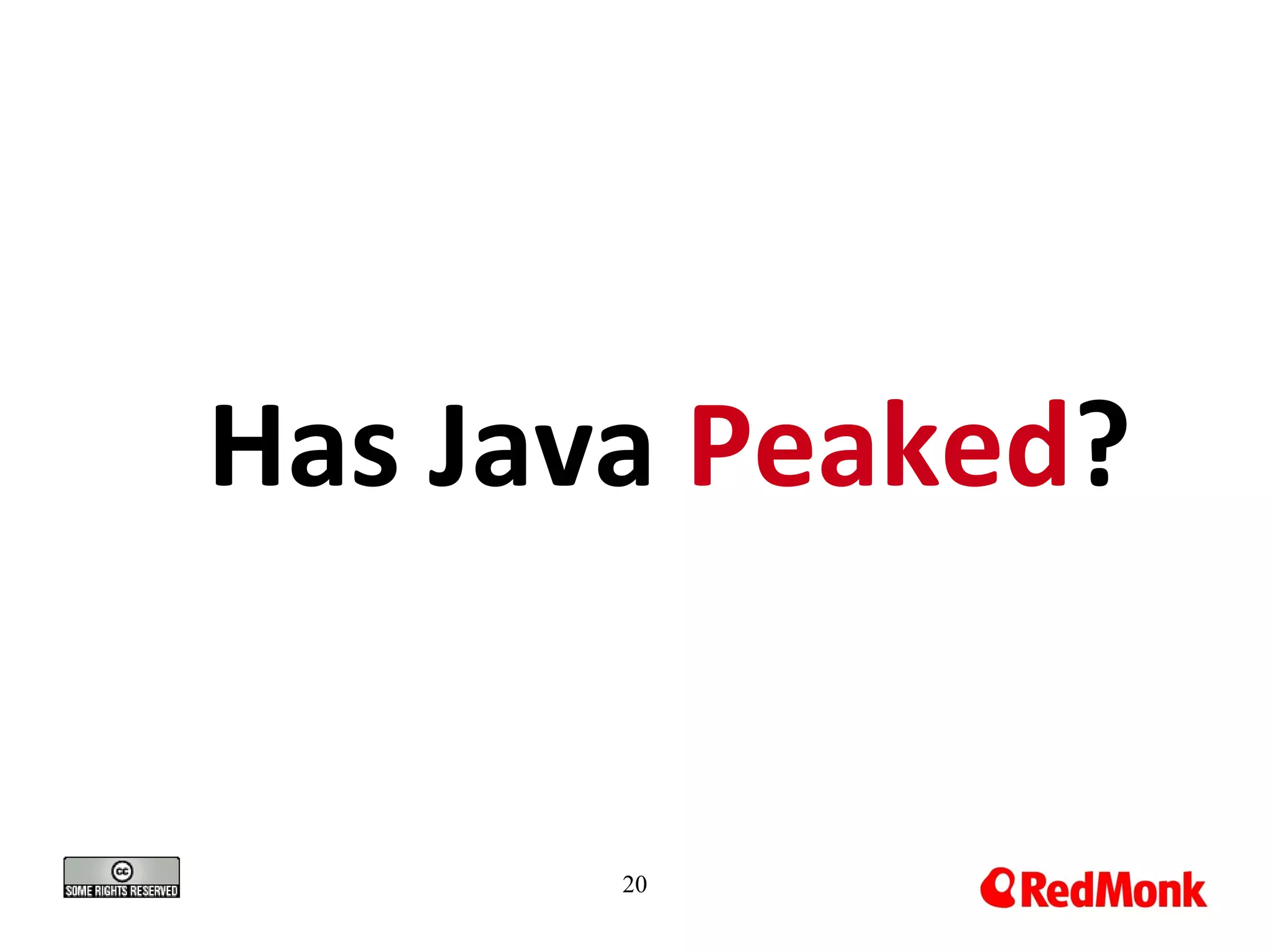 Has Java Peaked?
20