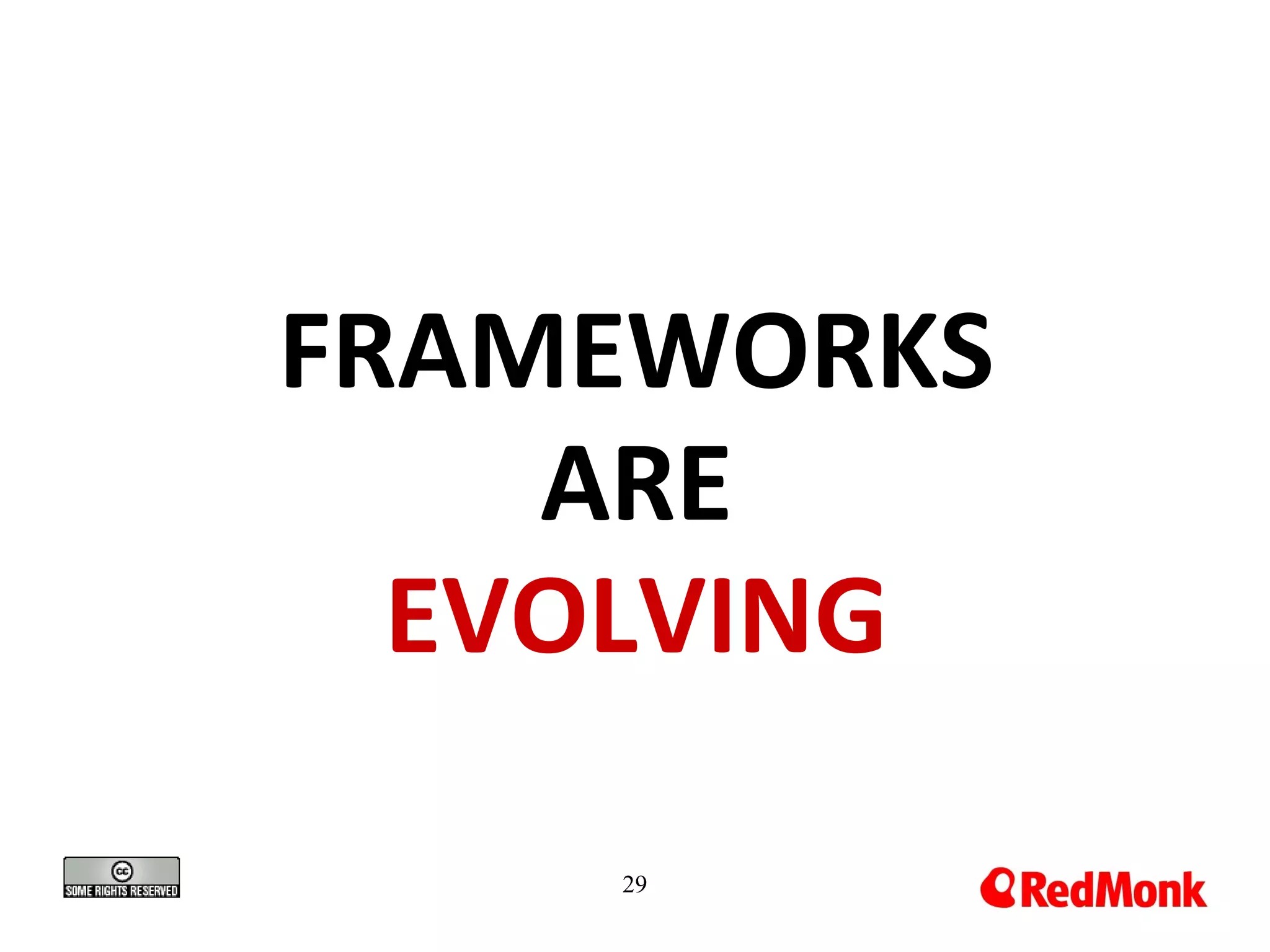 FRAMEWORKS
ARE
EVOLVING
29