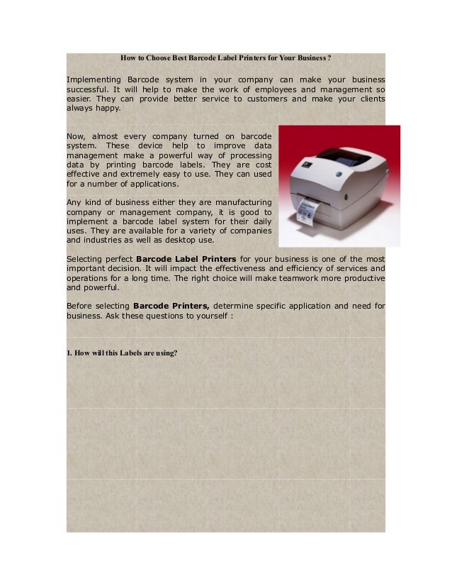 best barcode label printer